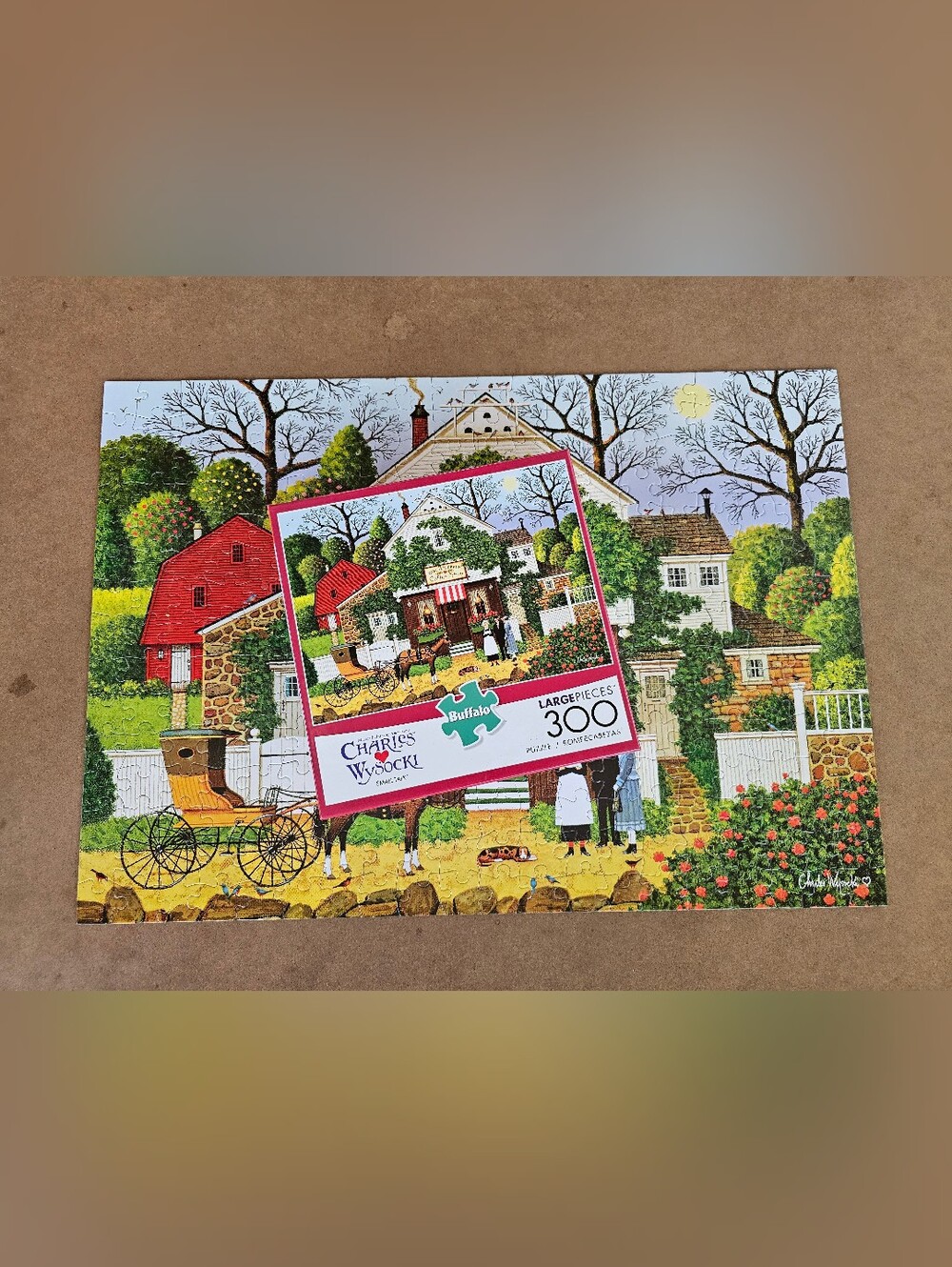 Charles Wysocki “Small Talk” 300 Large Piece Jigsaw Puzzle, 100% Complete EUC